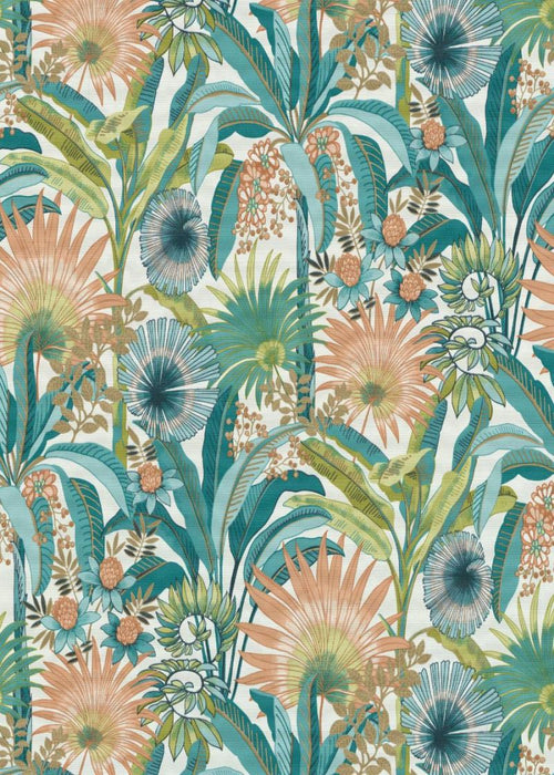 Erismann behang tropische bladeren turquoise en groen - 53 cm x 10.05 m - 661620 - vtwonen shop