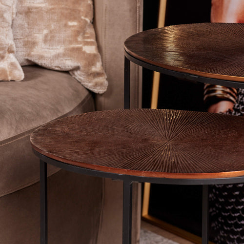 Starfurn  bijzettafel Leaves - brons - 50x50x53cm