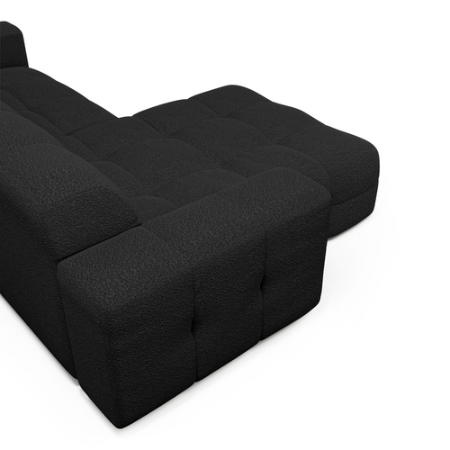 Sia Home - Hoekbank links MAEL - bouclé-stof donker antraciet 230cm