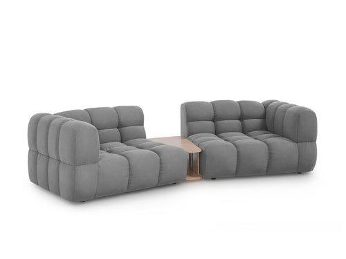 Cosmopolitan Design Modulaire bank Sky 2-zits, flueel, lichtgrijs - 148x280x70cm