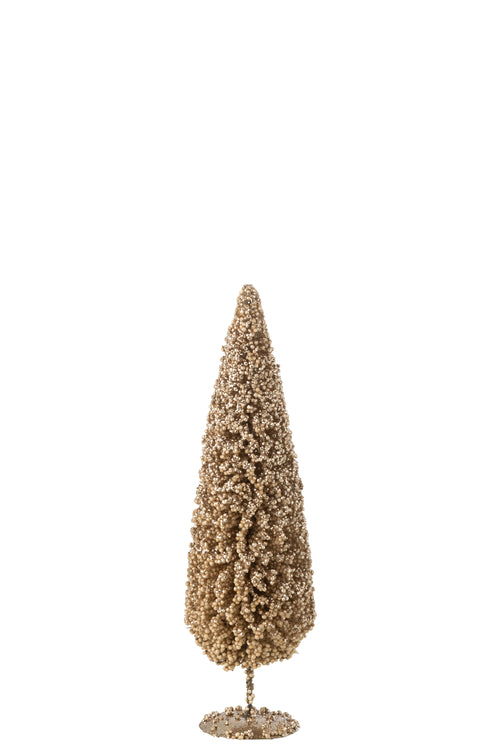 J-Line decoratie Kerstboom Pet - champagnekleurig - small - vtwonen shop