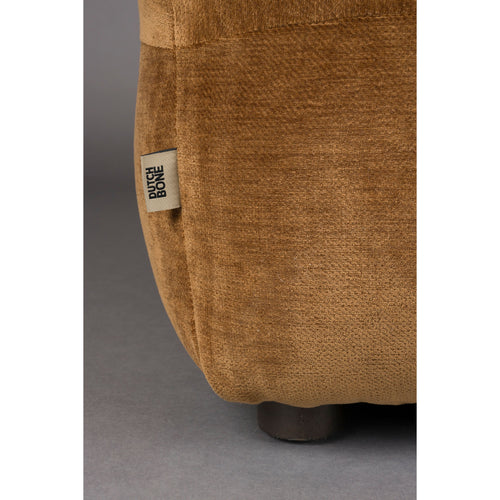 Dutchbone Hackman Hocker Velours Cognac Bruin - vtwonen shop