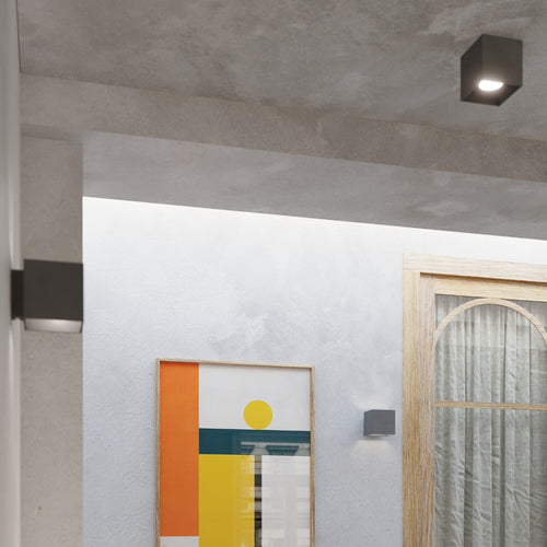Sollux Lighting Wandlamp QUAD 1 antraciet - 10x12x10cm