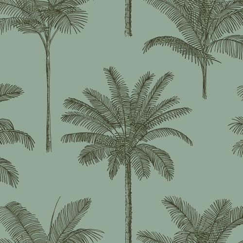 ESTAhome behang palmbomen vergrijsd groen - 53 cm x 10.05 m - 139165