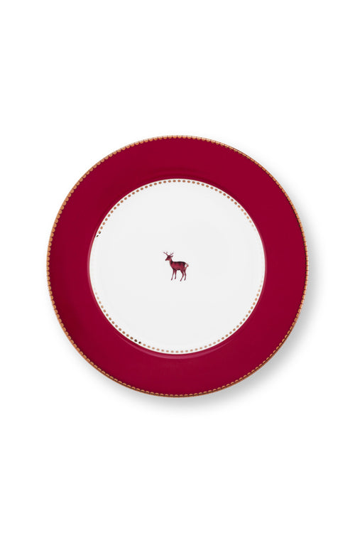 Pip Studio - Love Birds Deer Dark Red - Ontbijtbord - 21cm
