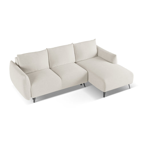 LaMiaSofa hoekbank rechts Genova - chenille stof - zilver - 242x162x86