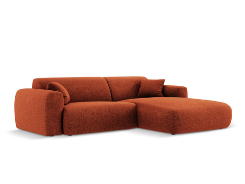 Cosmopolitan Design rechter hoekbank Nolio 4-zits, chenille, terracotta - 170x235x72cm