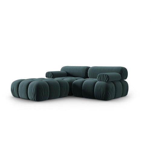 Cosmopolitan Design - Modulaire bank Cortina 3-zits, flueel turkoois - 188x188x70cm