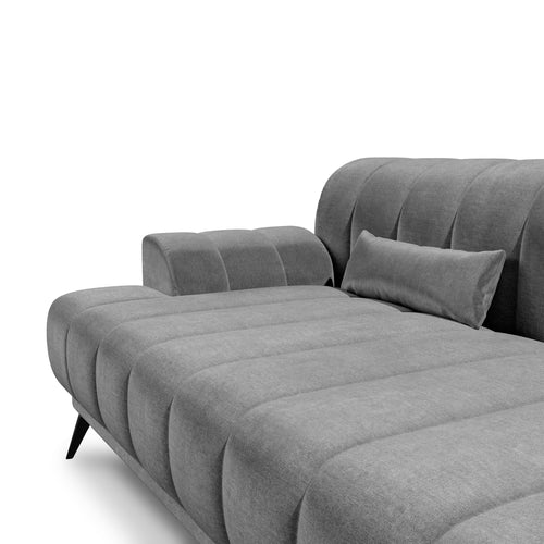 Sia Home - Rechte banken Noah - Fluwelen stof - Grafiet grijs - 186cm - vtwonen shop