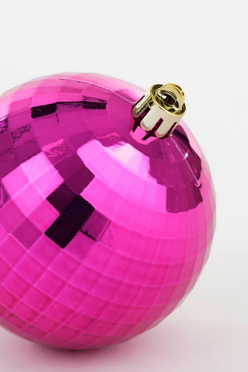 Mica Decorations Bal onbreekbaar goud groen roze oranje fuchsia 30 stuks - d8cm