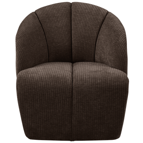 WOOOD draaifauteuil Mojo - Ribstof - Bruin - 75x68x77 cm - vtwonen shop