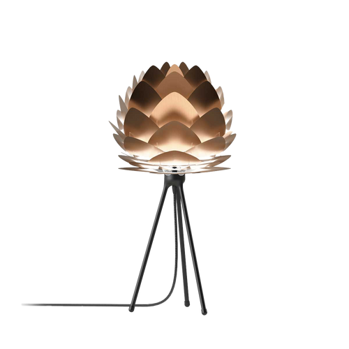 Umage Aluvia Mini tafellamp brushed bronze - met tripod zwart - Ø 40 cm - vtwonen shop