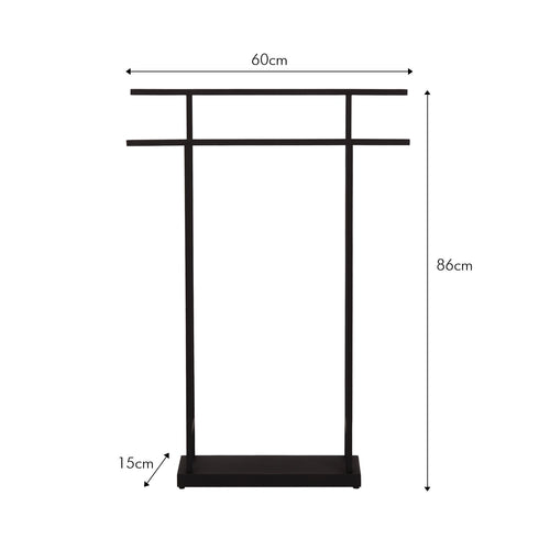 Atmooz handdoekenrek Pia - zwart - 60 x 15 x H 86 cm