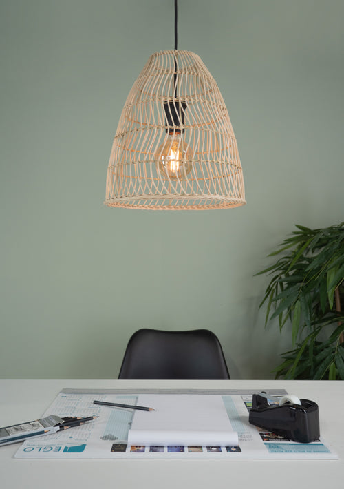 EGLO hanglamp Ayesgarth - e27 - ø 33 cm - zwart/hout - vtwonen shop