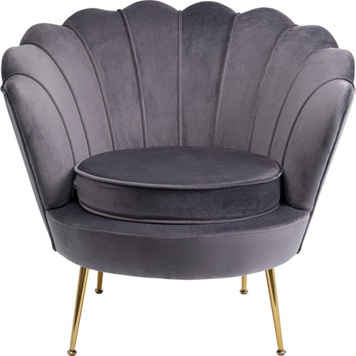 Kare Design Fauteuil Water Lily fluweel grijs - vtwonen shop