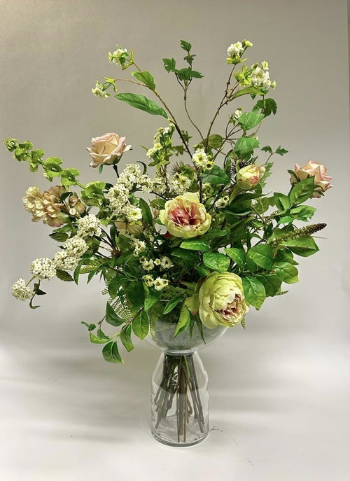 My Flowers.shop Groen roze zijden bloemen boeket Naturelle | Per boeket - vtwonen shop