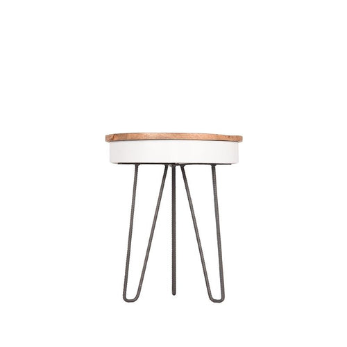 LABEL51 Bijzettafel Saria - Zwart IJzer/Mangohout - 44x44x53cm - vtwonen shop