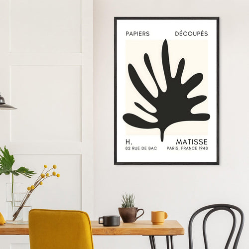 Artfulprints Poster Matisse – Coral drift black   - A4 21x29.7 cm - Zwart