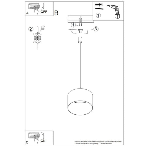 Sollux Lighting Hanglamp NEVIA marine - 40x40x137cm