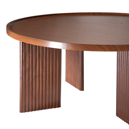 Calicosy - NAIA Salontafel - Donkerbruin hout - 80x80x35 cm