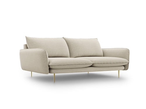 Cosmopolitan Design Bank Vienna 4-zits, structurele stof, beige - 92x230x95cm