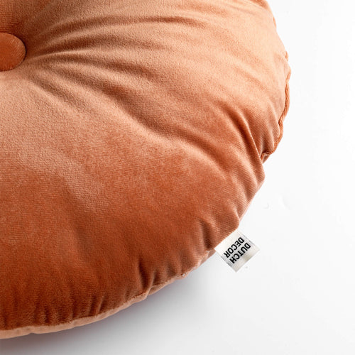 OLLY - sierkussen Ø38 cm - rond velvet - Muted Clay - roze