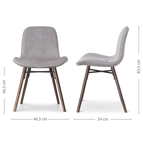 Nolon Nena-Fé Eetkamerstoelen Set van 2 - Rib Warm Grijs - Walnoot - vtwonen shop