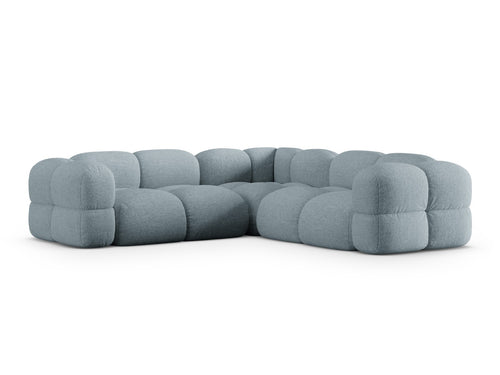 Cosmopolitan Design Symmetrische hoekbank Loretto 4-zits, structurele stof pastelblauw - 250x250x68cm