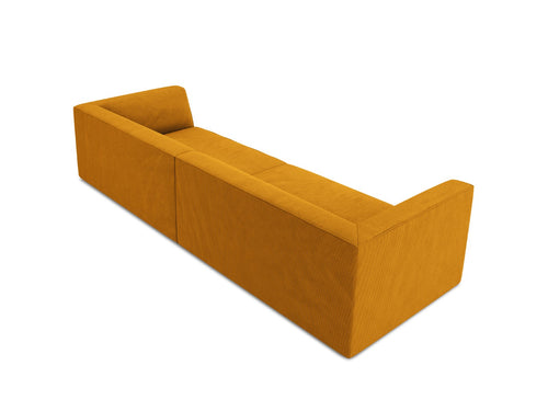 Micadoni Bank Ruby 4-zits, ribfluwelen, geel - 93x302x69cm