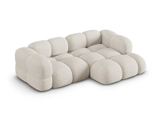 Cosmopolitan Design rechter hoekbank Loretto 3-zits, structurele stof beige - 147x250x68cm