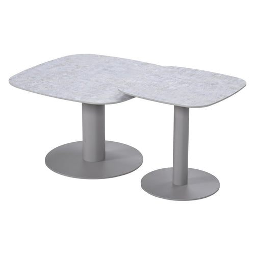 Bosco set van 2 loungetafels - taupe - Fibrestone/aluminium