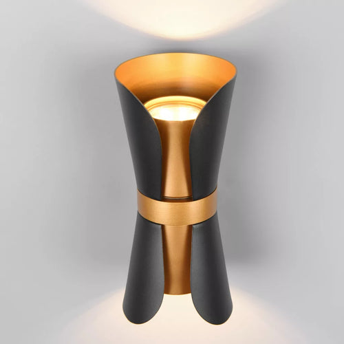 Trio Leuchten wandlamp Coat - 2 lichts - 11  x 21   cm - zwart