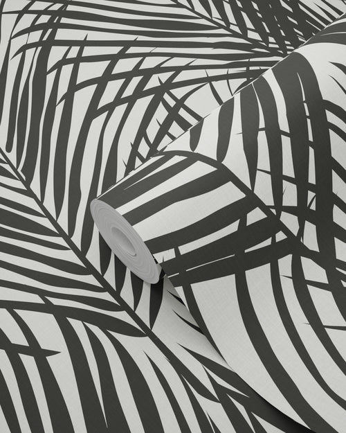 ESTAhome behang palmbladeren zwart en wit - 53 cm x 10.05 m - 139008 - vtwonen shop