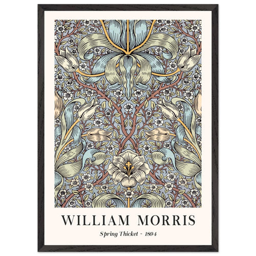 Artfulprints Poster met Lijst William Morris - Spring thicket 1884   - 50x70 cm - Blauw