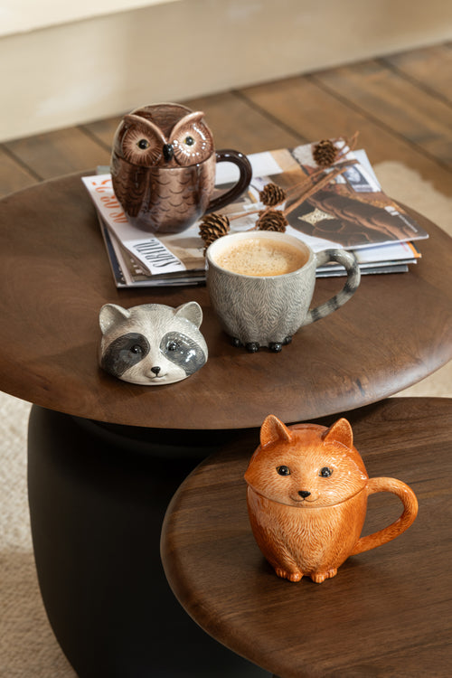 J-Line mok + deksel Dieren Dolomiet - keramiek - mix - 3 stuks - vtwonen shop