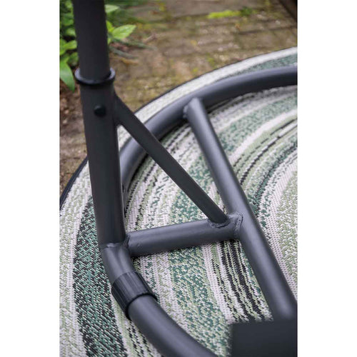 Panama hangstoel - eivorm - carbon black - natural rotan - mystic grey - vtwonen shop