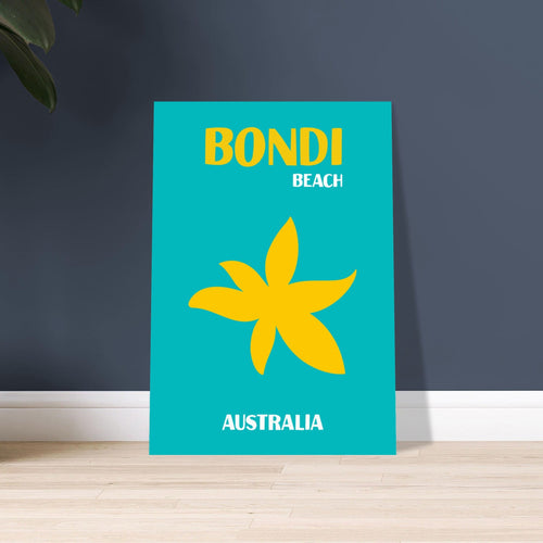 Artfulprints Poster Australië - Bondi Beach   - A4 21x29.7 cm - Turquoise