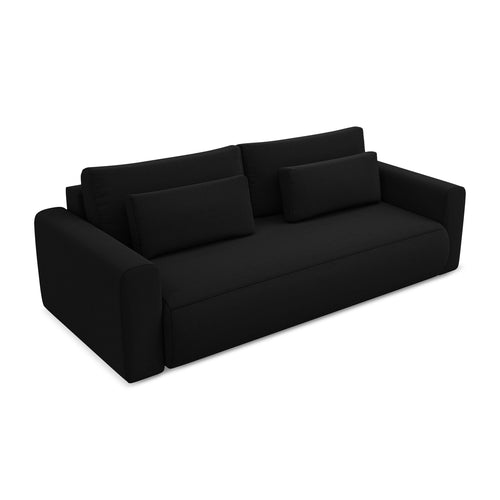 LaMiaSofa 3-zits slaapbank Perugia - velours - zwart - 238x105x82