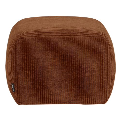 WOOOD poef Mojo Base - Ribstof - Roestbruin - 45x84x64
