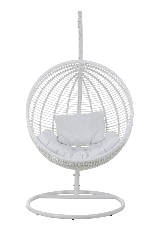 J-Line hangstoel Rond - staal - wit