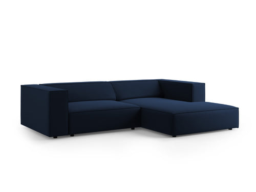 Cosmopolitan Design rechter hoekbank Arendal 3-zits, flueel, koningsblauw - 166x224x70cm
