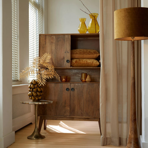 Light & Living vloerlamp Jovany - bruin - Ø25cm