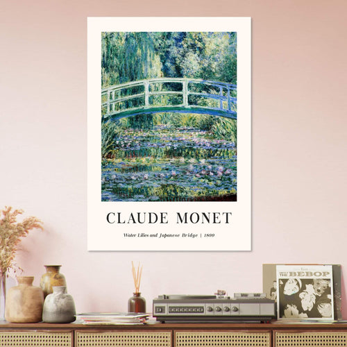 Artfulprints  Claude Monet - Water lilies and Japanese bridge   poster A4 21x29.7 cm - vtwonen shop