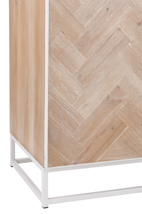 J-Line kast Hoog 2 Deuren Zigzag - hout/metaal - naturel/wit - vtwonen shop