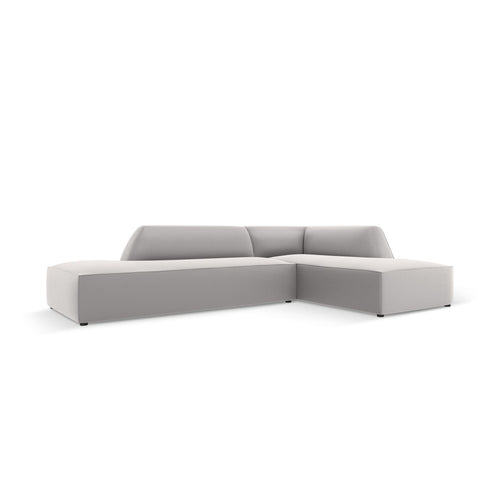 Cosmopolitan Design - Modulaire hoekbank rechts Siena 4-zits, imitatieleer lichtgrijs - 180x273x69cm