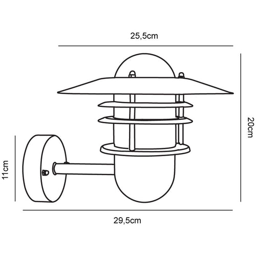 Nordlux Agger Wandlamp Buiten | E27 - IP54 | Verzinkt | Seaside