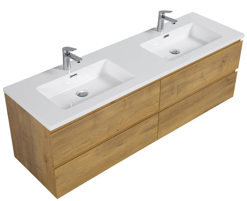 Badplaats Badkamermeubel Set Angela 160 cm – Eiken – Badmeubel met Wastafel