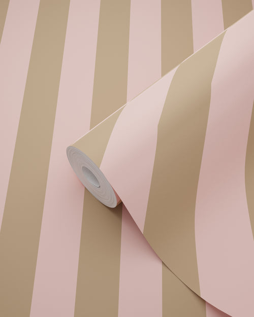 ESTAhome behang strepen roze en beige bruin - 50 x 900 cm - 139955 - vtwonen shop