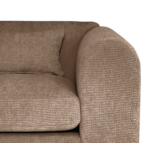 WOOOD hoekbank links Brenvo - Structure Velvet - Lichtbruin - 73x306x178