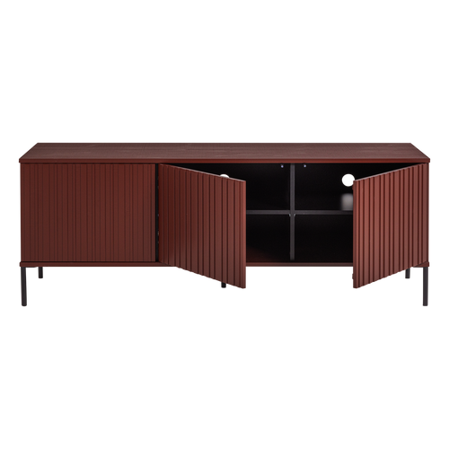 WOOOD tv meubel 150 cm New Gravure - Grenen - Bordeauxrood